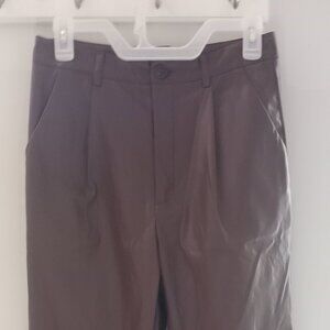 Faux Leather Pant Size M Brown NWOT